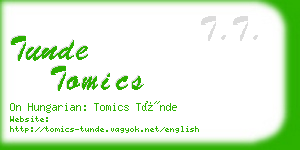 tunde tomics business card